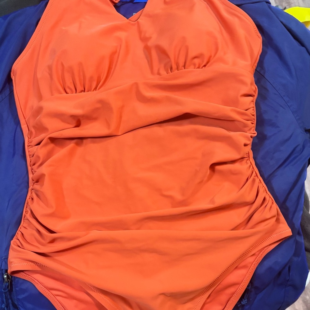 Vibrant Orange One-Piece Swimsuit